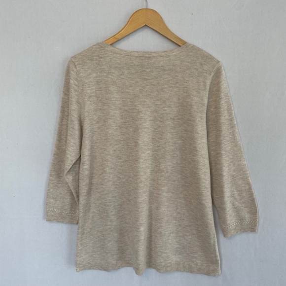 Talbots Lightweight Knit Novelty Sweater Starfish Tan Size Medium - Picture 4 of 6